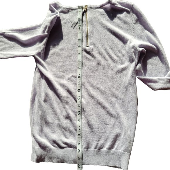 Ann Taylor Woman's Blue Knit Long Sleeve Top Round Neck Zipper back X Small - Picture 9 of 11